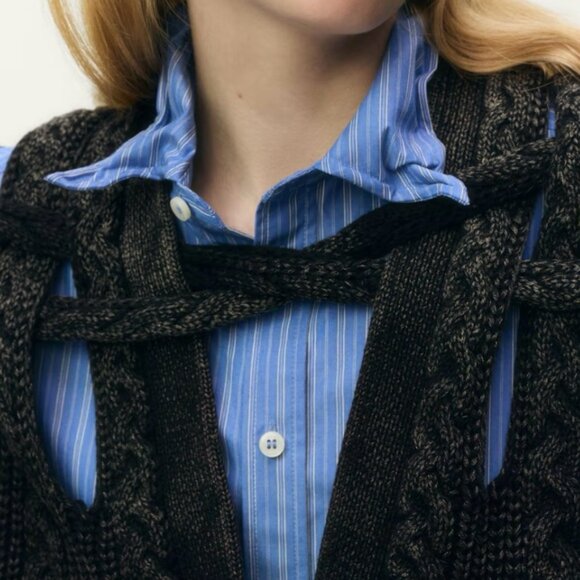 NWT Glenn Martens x H&M Unisex Cable-Knit Cardigan sz XXL - Picture 5 of 7